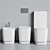 Hatria Fusion 48: Stylish Ceramic Toilet 3D model small image 3