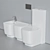 Hatria Fusion 48: Stylish Ceramic Toilet 3D model small image 4