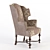 Elegant William & Mary Wing Chair 3D model small image 3