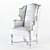 Elegant William & Mary Wing Chair 3D model small image 4