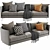 Sleek Boconcept Osaka 3-Seater Sofa 3D model small image 1