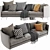 Sleek Boconcept Osaka 3-Seater Sofa 3D model small image 4