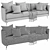 Sleek Boconcept Osaka 3-Seater Sofa 3D model small image 5