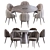 Elegant Daisy Chair & Bertoia Table 3D model small image 1