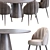 Elegant Daisy Chair & Bertoia Table 3D model small image 3