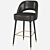 Essential Home Collins Bar Chair: Velvet & Leather 3D model small image 4