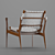 Modern Mahogany Safari Armchair 3D model small image 3