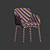 Elegant Velvet Elle Dining Chair 3D model small image 5
