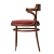 Modern Wood and Fabric Chair 3D model small image 2