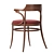Modern Wood and Fabric Chair 3D model small image 3