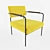 Yellow Velvet Armchair: Cloe 3D model small image 1