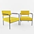 Yellow Velvet Armchair: Cloe 3D model small image 3