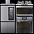 LG Appliance Set: EasyClean Oven, Linear Compressor Fridge, Gas Cooktop, Inverter Microwave, Hood 3D model small image 1