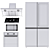 LG Appliance Set: EasyClean Oven, Linear Compressor Fridge, Gas Cooktop, Inverter Microwave, Hood 3D model small image 5