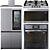 LG Appliance Set: EasyClean Oven, Linear Compressor Fridge, Gas Cooktop, Inverter Microwave, Hood 3D model small image 11