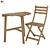 Outdoor Furniture Set: Table + Chair | Ikea ASKHOLMEN 3D model small image 1