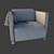 Cozy Armchair with Throw Blanket 3D model small image 3