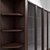 Classic Wooden Bookcase with Glass Showcase 3D model small image 5