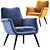 Contemporary Finley Lounge Chair 3D model small image 3