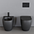 Nic Design Pin WC Set: Modern, Ceramic Toilet and Floor Bidet 3D model small image 4