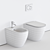 Nic Design Pin WC Set: Modern, Ceramic Toilet and Floor Bidet 3D model small image 5