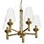 Sleek Ribbed Chandelier 3D model small image 1