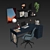 Blue Office Oasis: Ikea Langfjall Chair, Alex Drawer Unit, Table & More 3D model small image 5