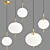 Golden Glass Pendant Lamp: Lioba 3D model small image 1