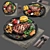 Juicy Meat Steak with Vegetables 3D model small image 1