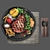 Juicy Meat Steak with Vegetables 3D model small image 2