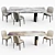 Modern Italian Cattelan Table & Chair 3D model small image 1