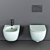 Pin Wall-Hung WC & Bidet Set 3D model small image 3