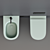 Pin Wall-Hung WC & Bidet Set 3D model small image 4