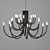 Elegant Black Chandelier: PALMA by ALMA LIGHT 3D model small image 1