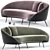 Mood: Italian Midcentury Curved Sofa 3D model small image 1