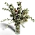 Title: Eucalyptus Pine Cotton Bouquet in Glass Vase 3D model small image 5