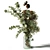 Title: Eucalyptus Pine Cotton Bouquet in Glass Vase 3D model small image 6
