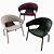 Elevate Velvet Lounger 3D model small image 1