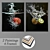 Gallery Collection: 2 Wall Paintings + 4 Frame Options 3D model small image 1