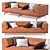 Elegant Erik Jorgensen Delphi Sofa 3D model small image 1