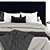 Blue Velvet Bed 02 3D model small image 3