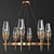 Elegant Brass Round Chandelier 3D model small image 1