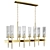 Sleek Brass Line Chandelier 3D model small image 1