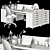 Elegant Ikea Office Furniture 3D model small image 4