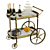 Elegant Champagne Bar Cart 3D model small image 3