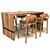 Elegant Clover Dining Set 3D model small image 2