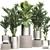 Exotic Plant Collection: Chrome Vases 3D model small image 1