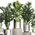 Exotic Plant Collection: Chrome Vases 3D model small image 3