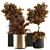 Elegant Black and Gold Indoor Plant set 3D model small image 1