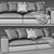 Modern Beta 2 Seater Modular Sofa 3D model small image 4